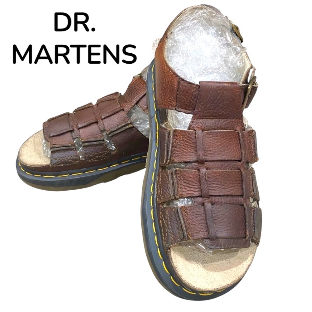 DR. MARTENS VINTAGE MEN’S FISHERMAN BROWN LEATHER SANDALS US SIZE 13 - RARE